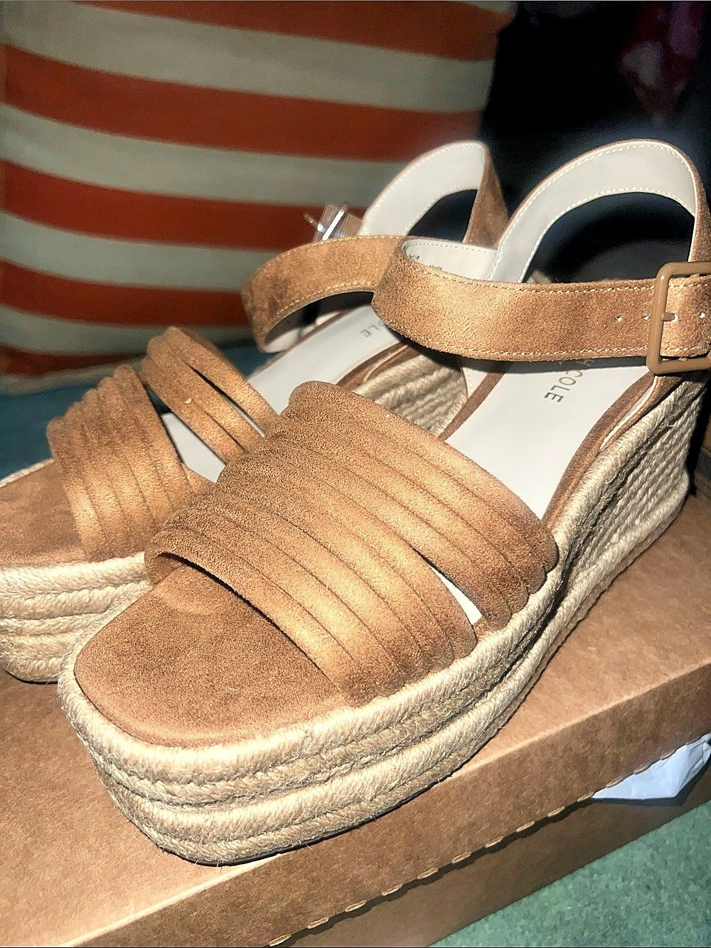 Kenneth Cole Platform Wedge Sandals in Brown nib